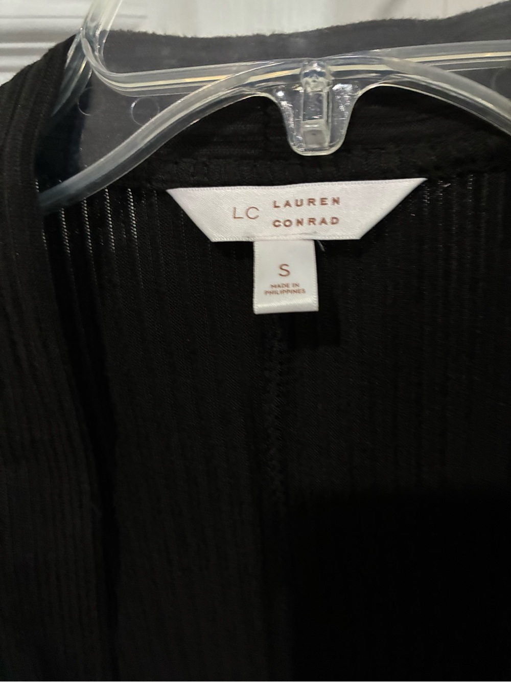 Black Ribbed Open Cardigan - Picture 2 of 3
